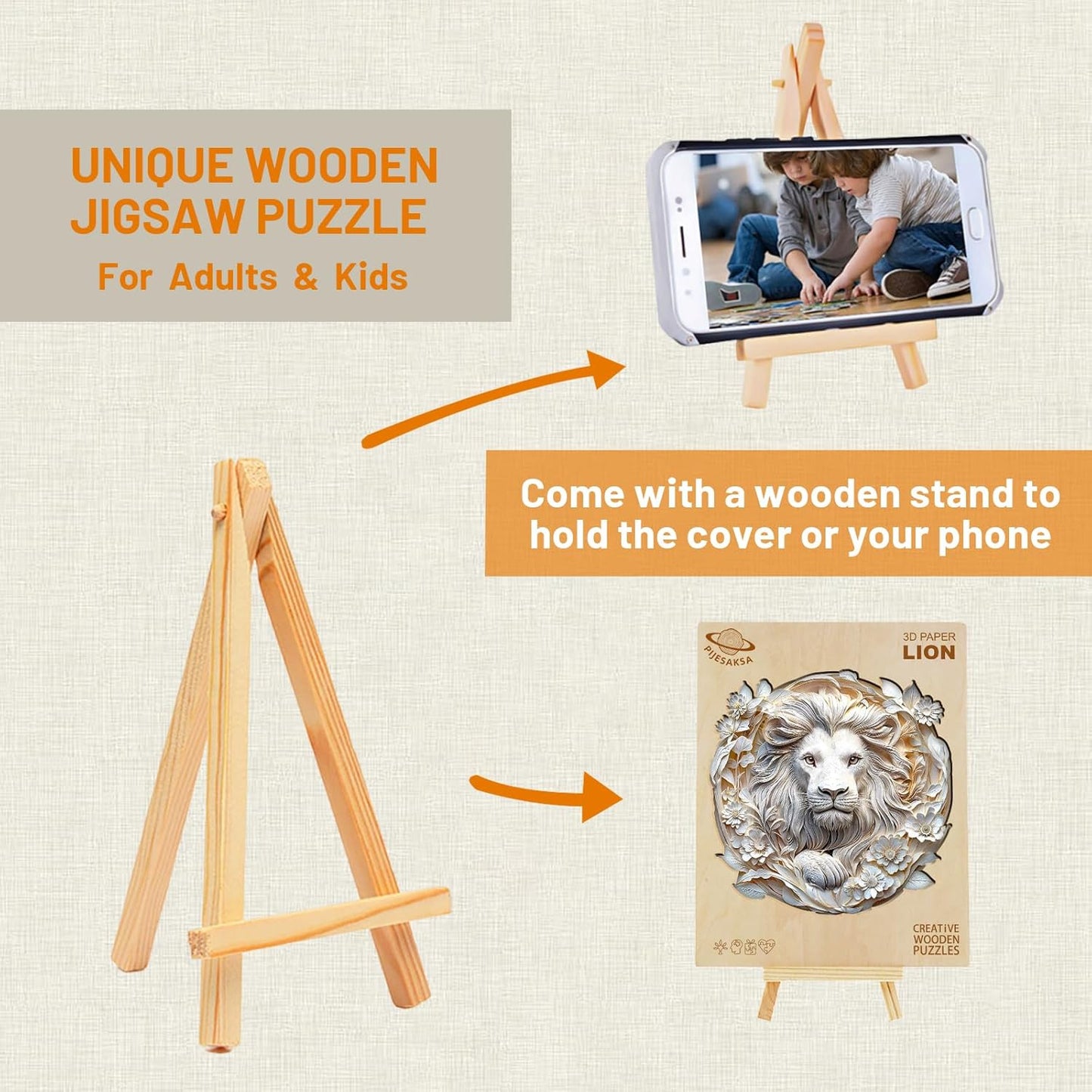 🦁3D Lion Wooden Jigsaw Puzzle